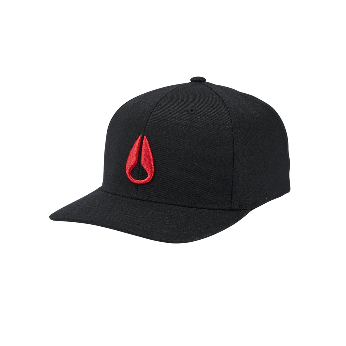 Gorro Nixon Deep Down Flexfit Athletic Negro Rojo